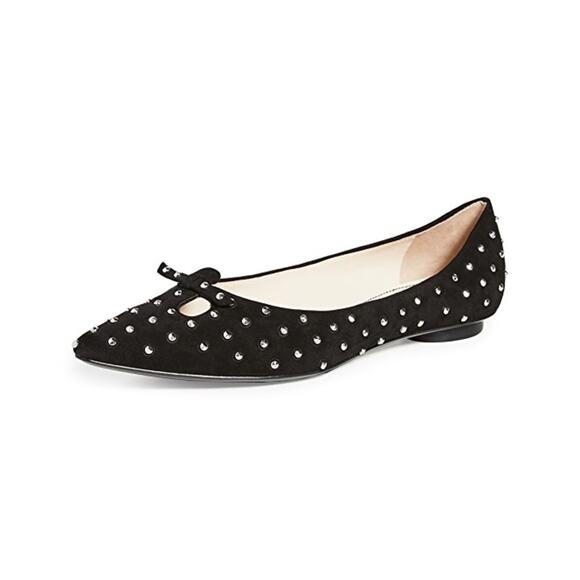 MARC JACOBS The Studded Mouse Signature Suede Ballet Flats Shoes - Picture 2 of 15